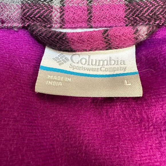 Columbia Women's Button Down Plaid Shacket Shirt Jacket, Size Large,‎ Magenta - Picture 8 of 10